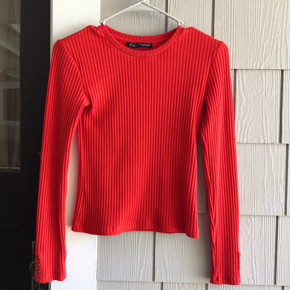 💙2 for $15💙 Zara orange/red cropped sweater